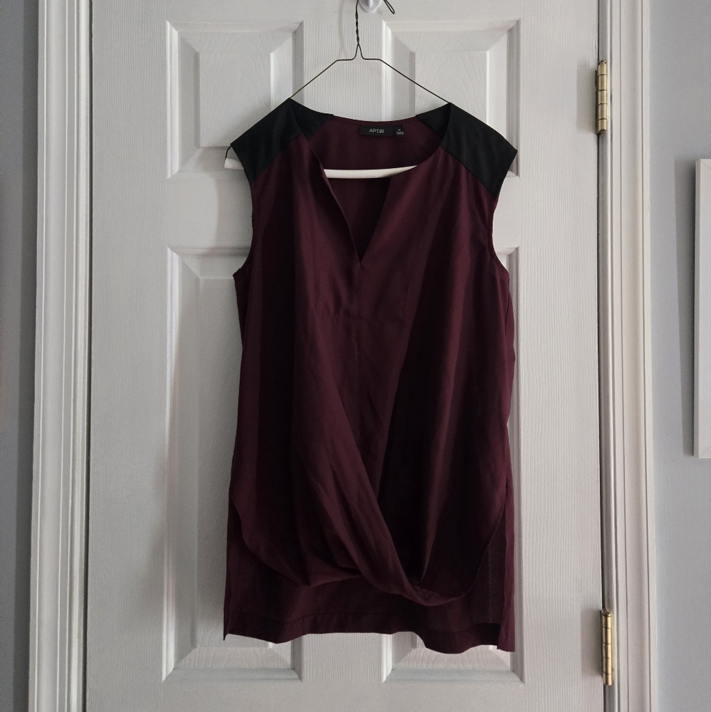 Apt. 9 Red Cap Sleeve Wrap Blouse